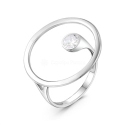 Кольцо из серебра с фианитом родированное К-7318р200