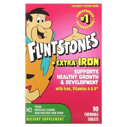 Flintstones Children's Multivitamin, Plus Extra Iron, 90 Chewable Tablets
