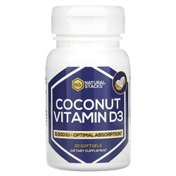 Natural Stacks Coconut Vitamin D3, 5,000 IU, 30 Softgels