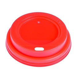 Крышка одноразовая на стакан "Красная" с носиком, 80 мм