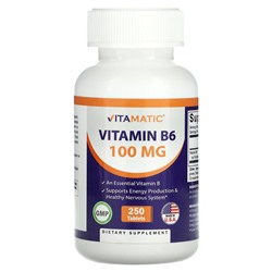 Vitamatic Vitamin B6 , 100 mg , 250 Tablets