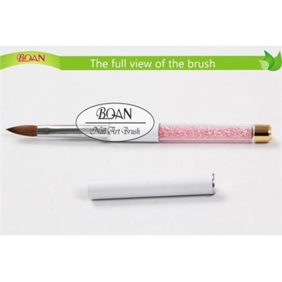 Кисть для акрила, соболь, № 8 (BOAN) ручка с розовыми кристаллами, высокое качесто!