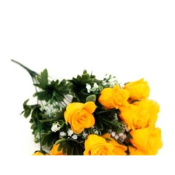 Искусственные цветы, Ветка в букете бутон розы 18 голов (1010237) микс