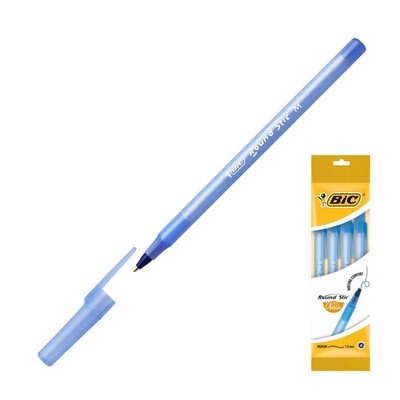 Набор ручек шариковых 4 штуки BIC "Round Stic Classic", узел 1.0 мм, среднее письмо, синие чернила