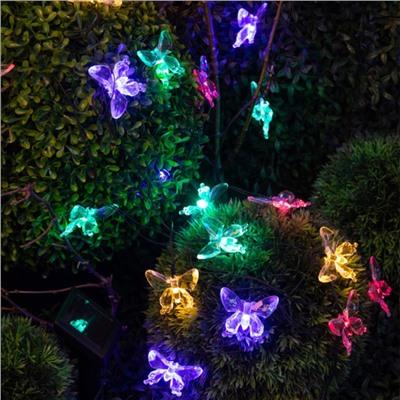 Гирлянда садовая Эра на солнечной батарее «Бабочки» LED, IP54