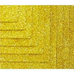Фоамиран 50*50 см 2 мм Золото с блестками 10 шт/уп