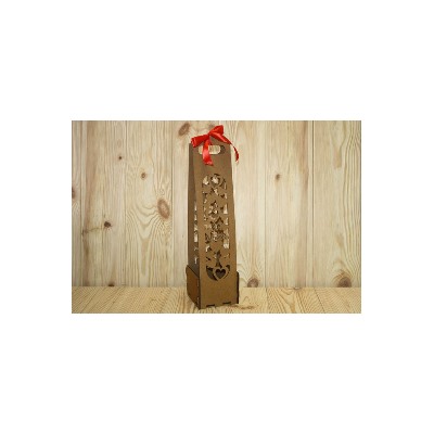 Подарочная упаковка из дерева для шампанского "За любовь!" 11*11*42 см Коричневый 15340