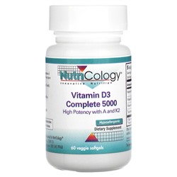 Nutricology Vitamin D3 Complete 5000, 60 Veggie Softgels