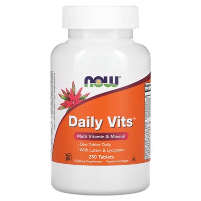 NOW Foods Daily Vits, Multi Vitamin & Mineral, 250 Tablets