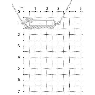 Колье из серебра с фианитами родированное - Булавка 441-10-445р