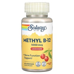 Solaray Methyl B-12, Natural Cherry, 5,000 mcg, 60 Lozenges