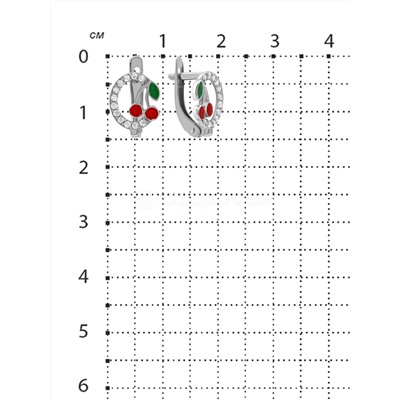 Серьги детские из серебра с цветной эмалью родированные