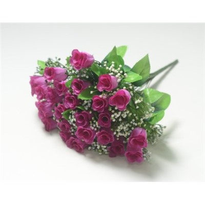 Искусственные цветы, Ветка в букете бутон розы 24 голов (1010237)