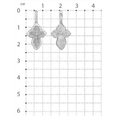 Крест из родированного серебра - 2,3 см