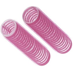 Бигуди-липучки DBL24 розовые 24*63 мм (10 шт)