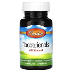 Carlson Tocotrienols, With Vitamin E, 30 Soft Gels