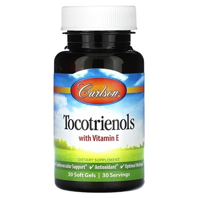 Carlson Tocotrienols, With Vitamin E, 30 Soft Gels