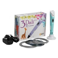 Ручка 3D 3Dali Plus KIT FB0021B голубая, трафарет и пластик в наб. 2300733 (1565369) Даджет {Китай}