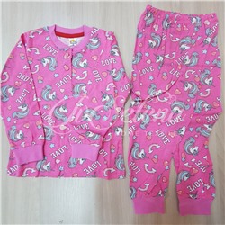 Пижама детская розовая "Единороги"