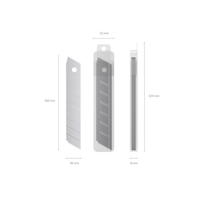 Лезвия для канцелярского ножа ErichKrause, 18 мм, 10 штук, в пластиковом контейнере