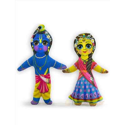 Набор мягких игрушек Радха и Кришна, производитель махабазар.клаб; Set of soft toys Radha & Krishna, MAHAbazar.club