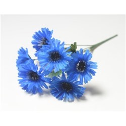 Искусственные цветы, Ветка в букете василек 6 голов (1010237) синий