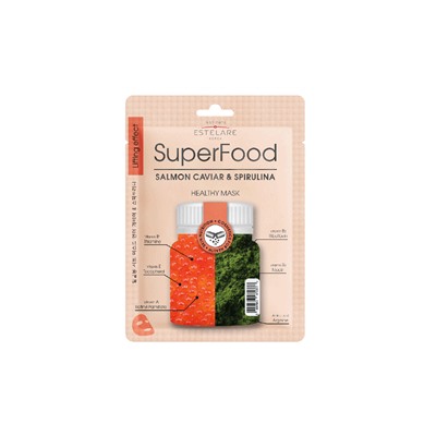 Estelare Superfood Икра лосося и Спирулина Тканевая маска для лица 25г