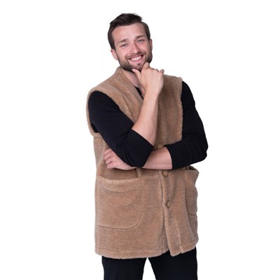 Мужской жилет из верблюжьей шерсти оптом (MEN VEST WOOL, цвет CAMEL)