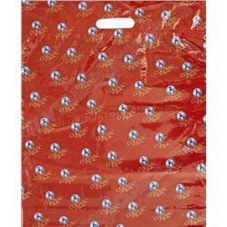 Полиэтиленовый пакет ПВД с прорубной ручкой 100 мкм 40*50 см Коньяк красный 25 шт