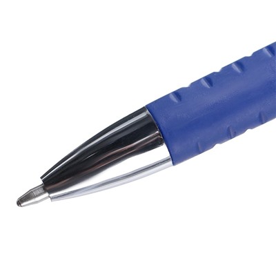 Ручка шариковая 0.5 мм, стержень синий, с резиновым держателем (штрихкод на штуке)