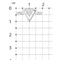 Кольцо из серебра с фианитами родированное