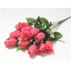 Искусственные цветы, Ветка в букете бутон розы 12 голов (1010237)