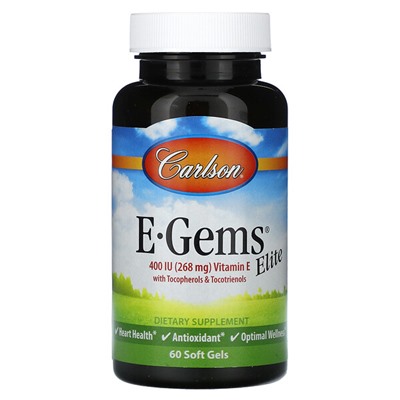 Carlson E-Gems Elite, 400 IU (268 mg), 60 Soft Gels