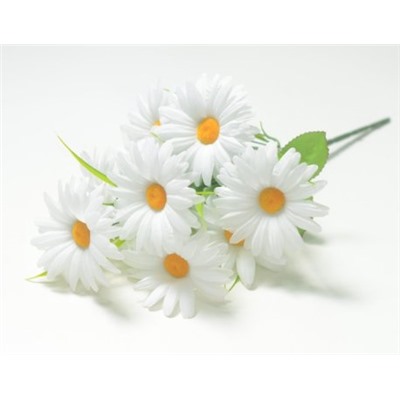 Искусственные цветы, Ветка в букете ромашка 9 голов (1010237) белый