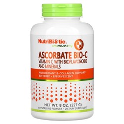 NutriBiotic Immunity, Ascorbate Bio-C, Vitamin C with Bioflavonoids And Minerals, 8 oz (227 g)