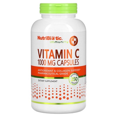 NutriBiotic Immunity, Vitamin C, 1,000 mg, 250 Capsules