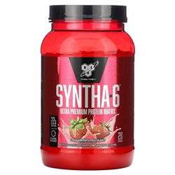 BSN Syntha-6, Ultra Premium Protein Matrix, Strawberry Milkshake, 2.91 lbs (1.32 kg)
