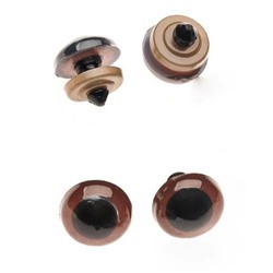 Глазки для игрушек 18 мм с заглушками (20 шт) темно-коричневый 171837