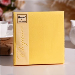 Салфетки бумажные Bouquet Colour светло-жёлтые, 33х33, 2 слоя, 20 листов