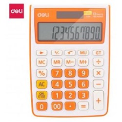 Калькулятор 12 разрядов E1238/OR 104,5х27,4х145,1 мм оранжевый (1189227) Deli {Китай}