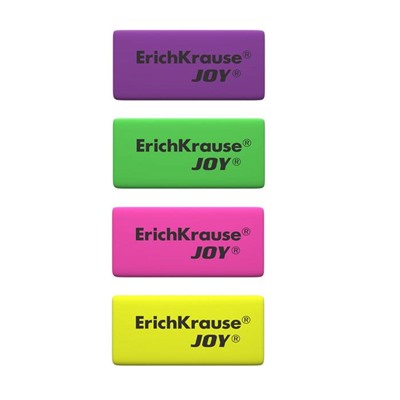 Ластик ErichKrause Joy, 50 х 22 х 12 мм, мягкий, гипоаллергенный, МИКС