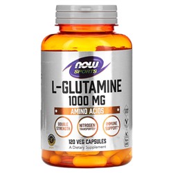 NOW Foods Sports, L-Glutamine, Double Strength, 1,000 mg, 120 Veg Capsules