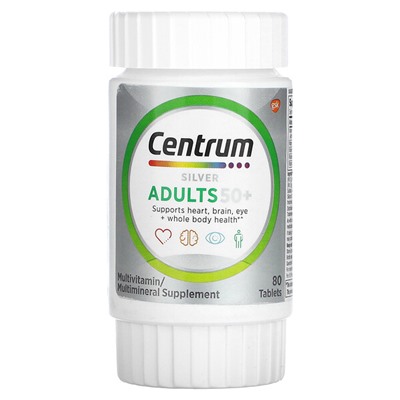 Centrum Silver, Adults 50+, 80 Tablets