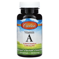 Carlson Vitamin A, 3,000 mcg RAE (10,000 IU), 250 Soft Gels