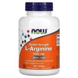 NOW Foods L-Arginine, Double Strength, 1,000 mg, 120 Tablets