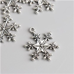 Декор металл "Снежинка" серебро 3х2,5 см