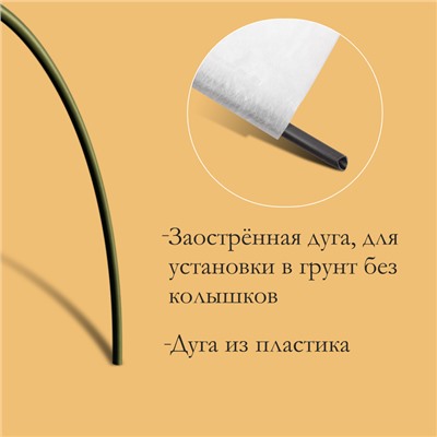 Парник прошитый, длина 3 м, 4 дуги из пластика, дуга L = 2.4 м, d = 16 мм, спанбонд 35 г/м², «уДачный»