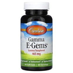 Carlson Gamma E-Gems, 465 mg, 60 Soft Gels