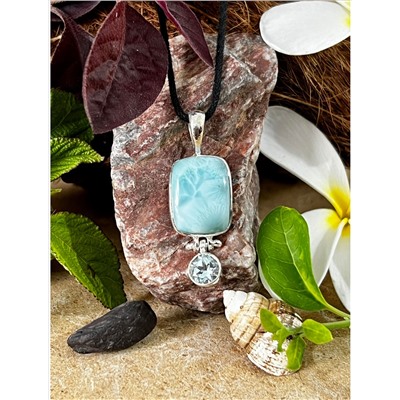 Серебряный кулон с Ларимаром, 5.70 г; Silver pendant with Larimar, 5.70 g