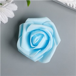 Декор для творчества "Нежно-голубая роза пышная" d=7 см